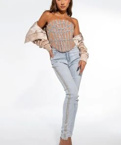 FLEX FIT EXTREME STRETCH HIGH WAIST PEARL SKINNY JEANS 17 FLEX FIT EXTREME STRETCH HIGH WAIST PEARL SKINNY JEANS -AKIRA pant-shop extreme stretch high waist pearl skinny jeans light blue denim 6 6