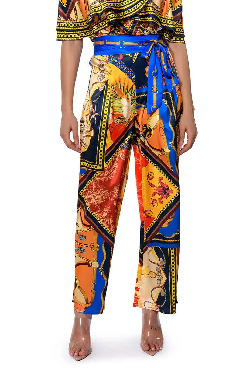 EZRA PRINTED TIE FRONT PALAZZO PANT 3 EZRA PRINTED TIE FRONT PALAZZO PANT