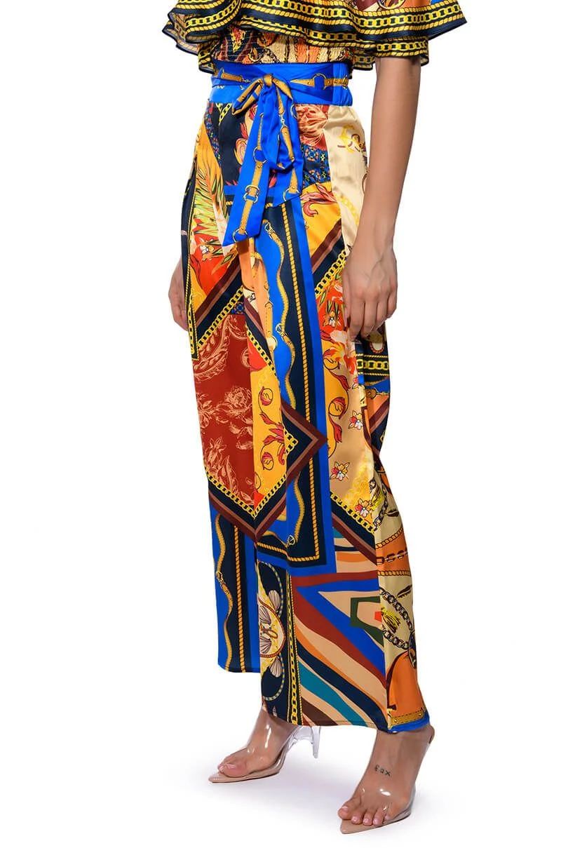 EZRA PRINTED TIE FRONT PALAZZO PANT 4 EZRA PRINTED TIE FRONT PALAZZO PANT - Image 2
