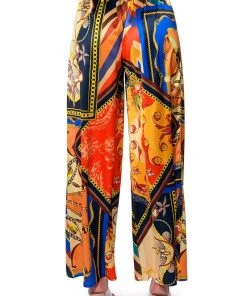 EZRA PRINTED TIE FRONT PALAZZO PANT 16 EZRA PRINTED TIE FRONT PALAZZO PANT -AKIRA pant-shop ezra printed tie front palazzo pant multi 7 7