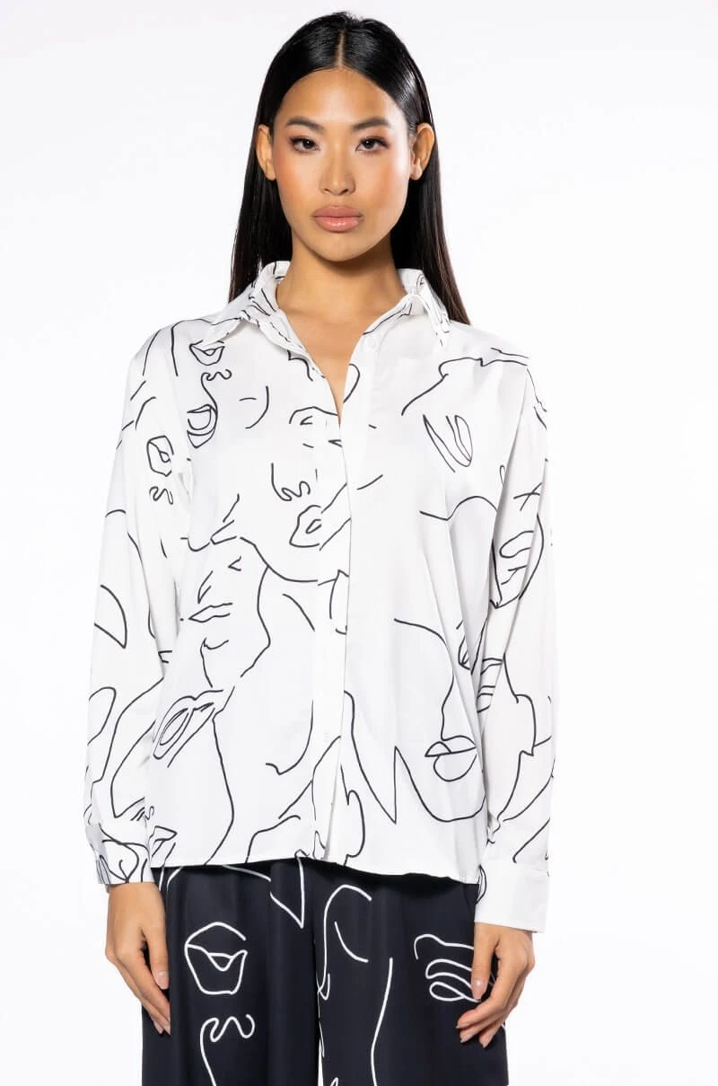 FACES BUTTON DOWN BLOUSE 7 FACES BUTTON DOWN BLOUSE - Image 5