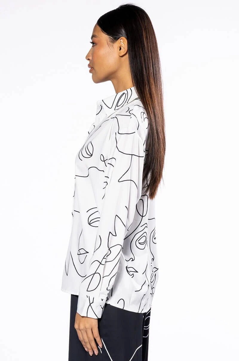 FACES BUTTON DOWN BLOUSE 8 FACES BUTTON DOWN BLOUSE - Image 6