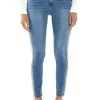 FELLING LIKE A STAR HIGH RISE RHINESTONE SKINNY JEANS -AKIRA pant-shop felling like a star high rise rhinestone skinny jeans medium blue denim 1 1 c1 c1