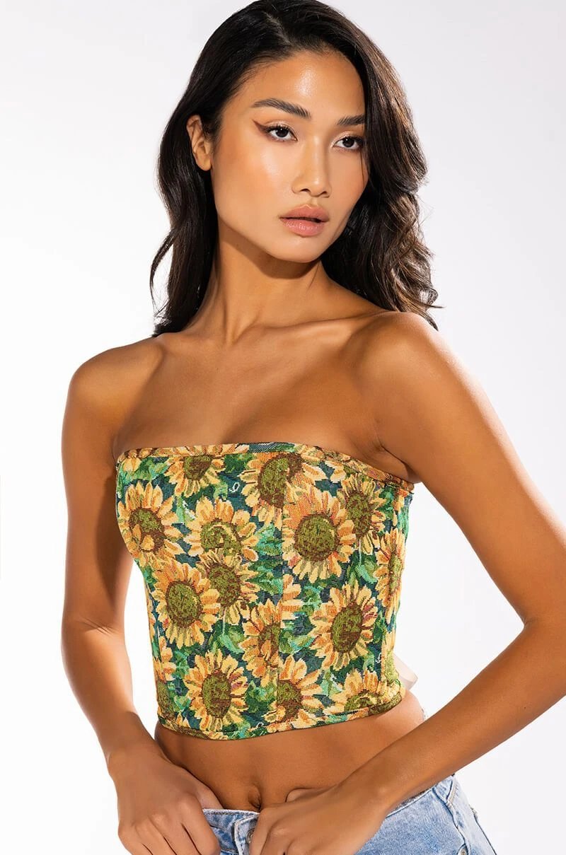 FIELD OF DREAMS BROCADE BUSTIER