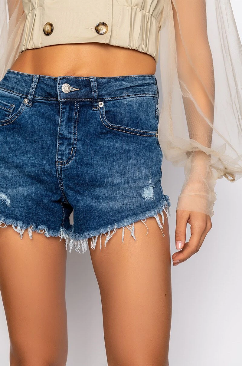 FLEX-FIT HIGH WAISTED SUPER STRETCHY DENIM SHORTS - Image 7