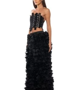 Alternative view of GARDEN OF EDEN APPLIQUE PANTS IN BLACK