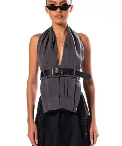 GIOVANNA MULTI WEAR TOP 17 GIOVANNA MULTI WEAR TOP -AKIRA pant-shop giovanna multi wear top charcoal grey 7 7