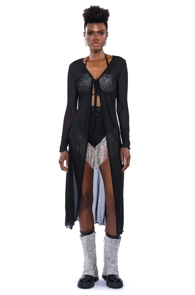 GONNA LOVE ME WATERFALL RHINESTONE DENIM SHORT - Image 8