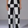 HAPPY SOUL WIDE LEG TEXTURED PANT 1 HAPPY SOUL WIDE LEG TEXTURED PANT -AKIRA pant-shop happy soul wide leg textured pant black white 1 1