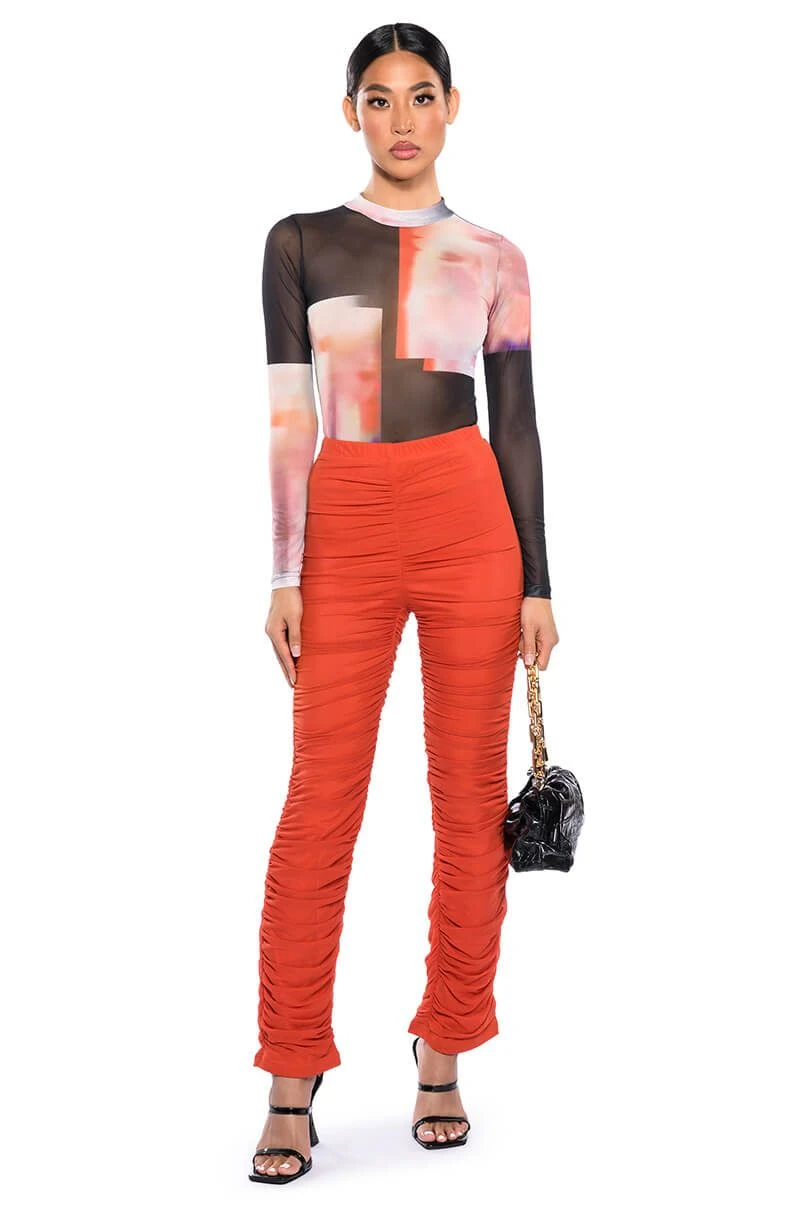 HEAT OF THE MOMENT MESH PRINT BODYSUIT - Image 3