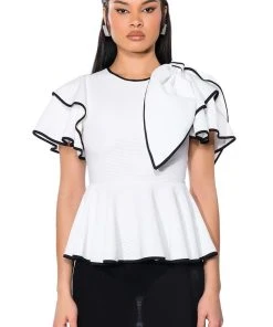 HEAVEN SENT SHORT SLEEVE PEPLUM BLOUSE