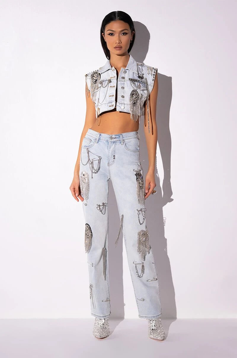 HOUDINI EMBELLISHED WIDE LEG JEAN - Image 15