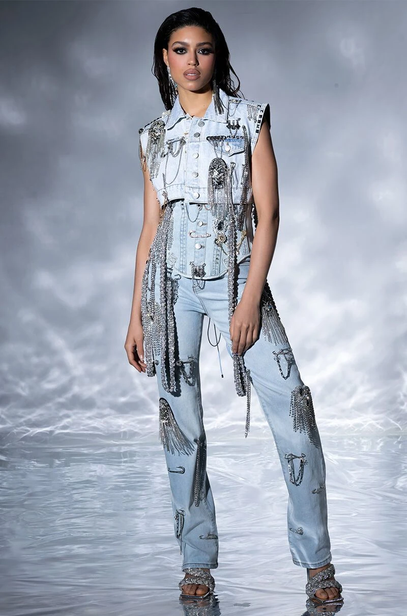 HOUDINI EMBELLISHED WIDE LEG JEAN - Image 17