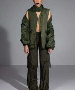 IT IS BACK CARGO PANTS 22 IT IS BACK CARGO PANTS -AKIRA pant-shop it is back cargo pants olive 4 4 c1