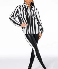 IT WAS ALL AN ILLUSION BUTTON DOWN BLOUSE 10 IT WAS ALL AN ILLUSION BUTTON DOWN BLOUSE -AKIRA pant-shop it was all an illusion button down blouse black white 2 2