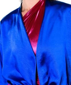 JAN TIE FRONT BLOUSE -AKIRA pant-shop jan tie front blouse royal blue 10 10