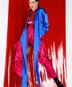JAN TIE FRONT BLOUSE -AKIRA pant-shop jan tie front blouse royal blue 2 2