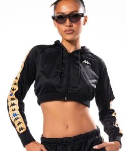 KAPPA CROPPED ZIP FRONT HOODIE