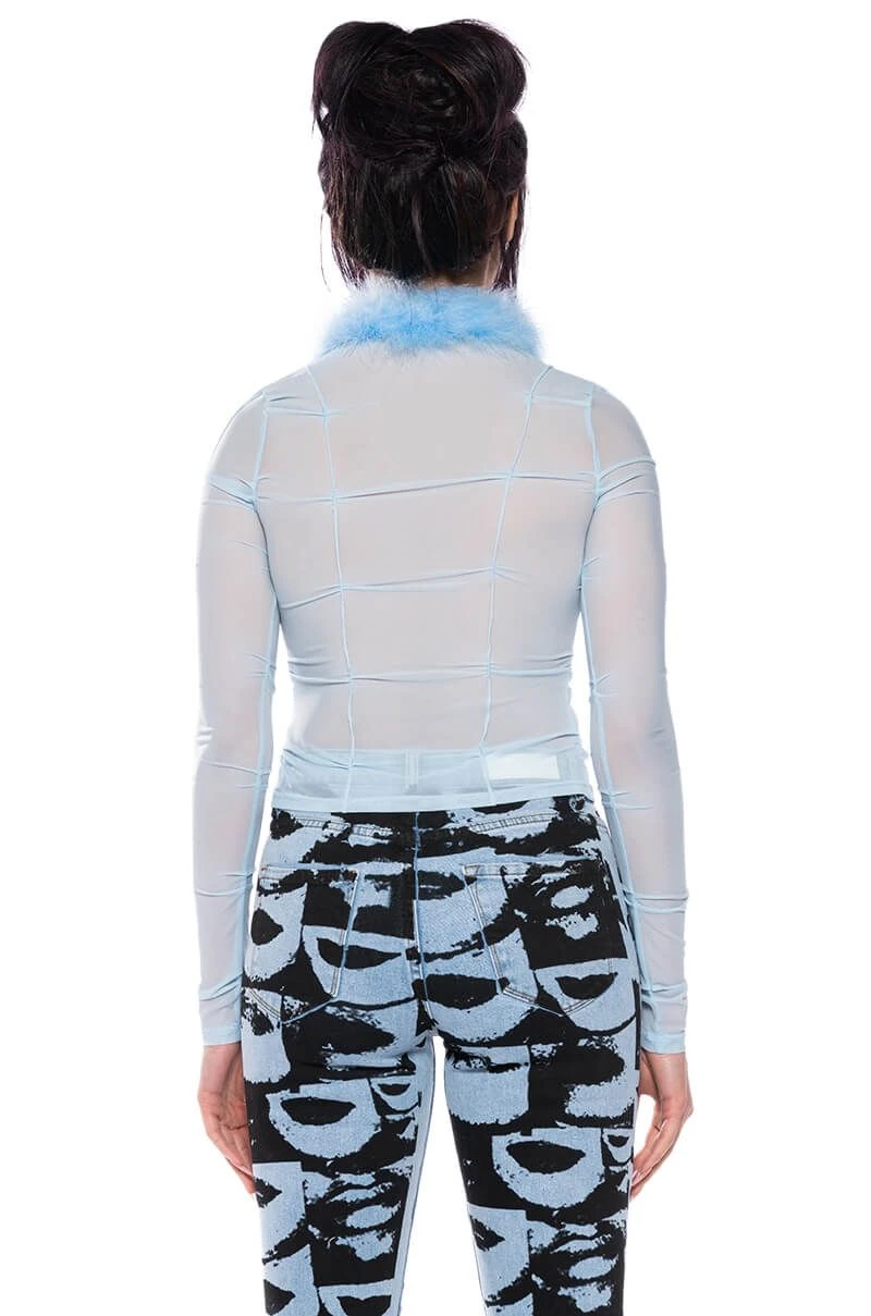 KEEP MY ATTENTION FEATHER DETAIL MESH TOP 8 KEEP MY ATTENTION FEATHER DETAIL MESH TOP - Image 6