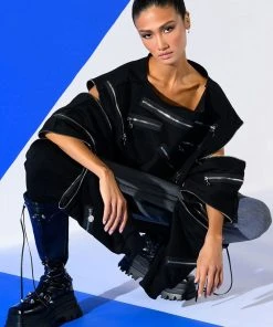 Alternative view of KENNEDY CINCHED ASYMMETRICAL DROP WAIST PANT