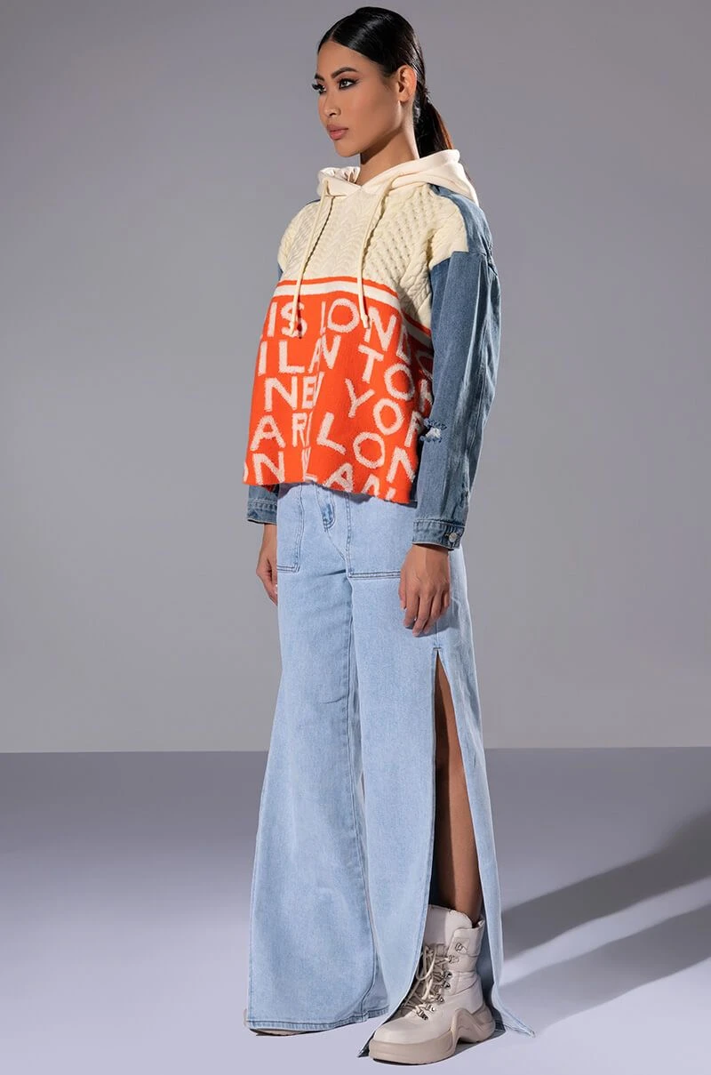 LASTING LOVER HIGH RISE SIDE SLIT JEANS - Image 3