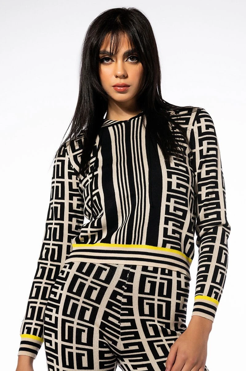 LOCKED IN GRAPHIC PRINT SWEATER HOODIE