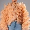 MAJOR MOMENT LONG SLEEVE BLOUSE 1 MAJOR MOMENT LONG SLEEVE BLOUSE -AKIRA pant-shop major moment long sleeve blouse mocha 1 1