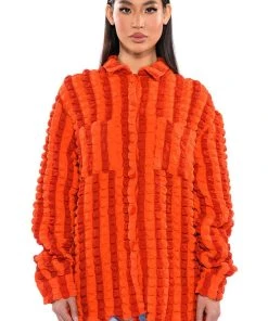 MAJOR THROWBACK POPCORN LONG SLEEVE BUTTON DOWN