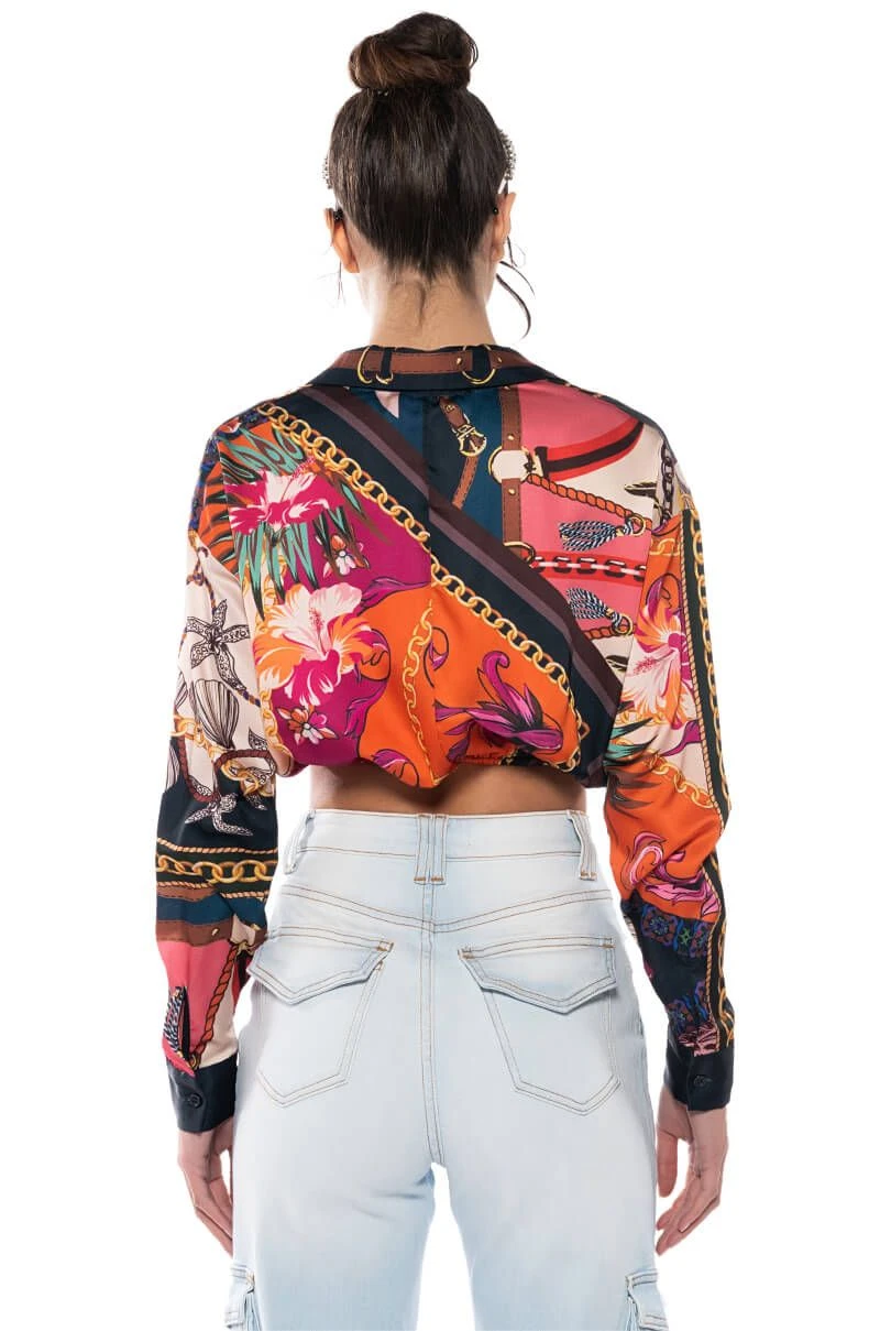 MALIBU SCARF PRINT TIE FRONT BLOUSE 7 MALIBU SCARF PRINT TIE FRONT BLOUSE - Image 5