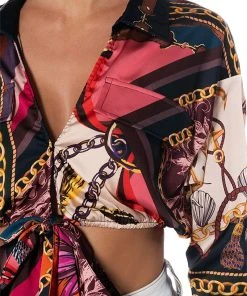 MALIBU SCARF PRINT TIE FRONT BLOUSE 13 MALIBU SCARF PRINT TIE FRONT BLOUSE -AKIRA pant-shop malibu scarf print tie front blouse blue multi 6 6