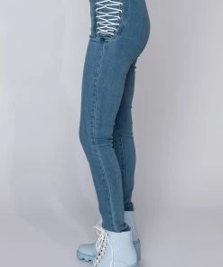 Alternative view of MARGOT LACE UP SKINNY JEANS