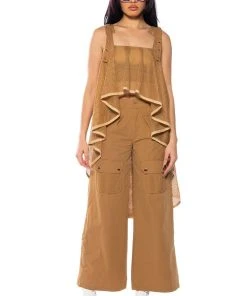 MESH SYMMETRICAL HIGH LOW SLEEVELESS BLOUSE