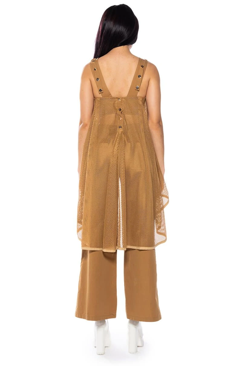 MESH SYMMETRICAL HIGH LOW SLEEVELESS BLOUSE - Image 4