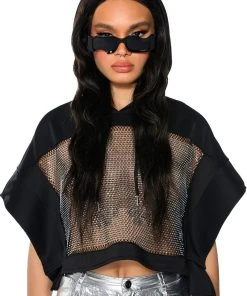 MIDNIGHT CALLS CROPPED HOODIE