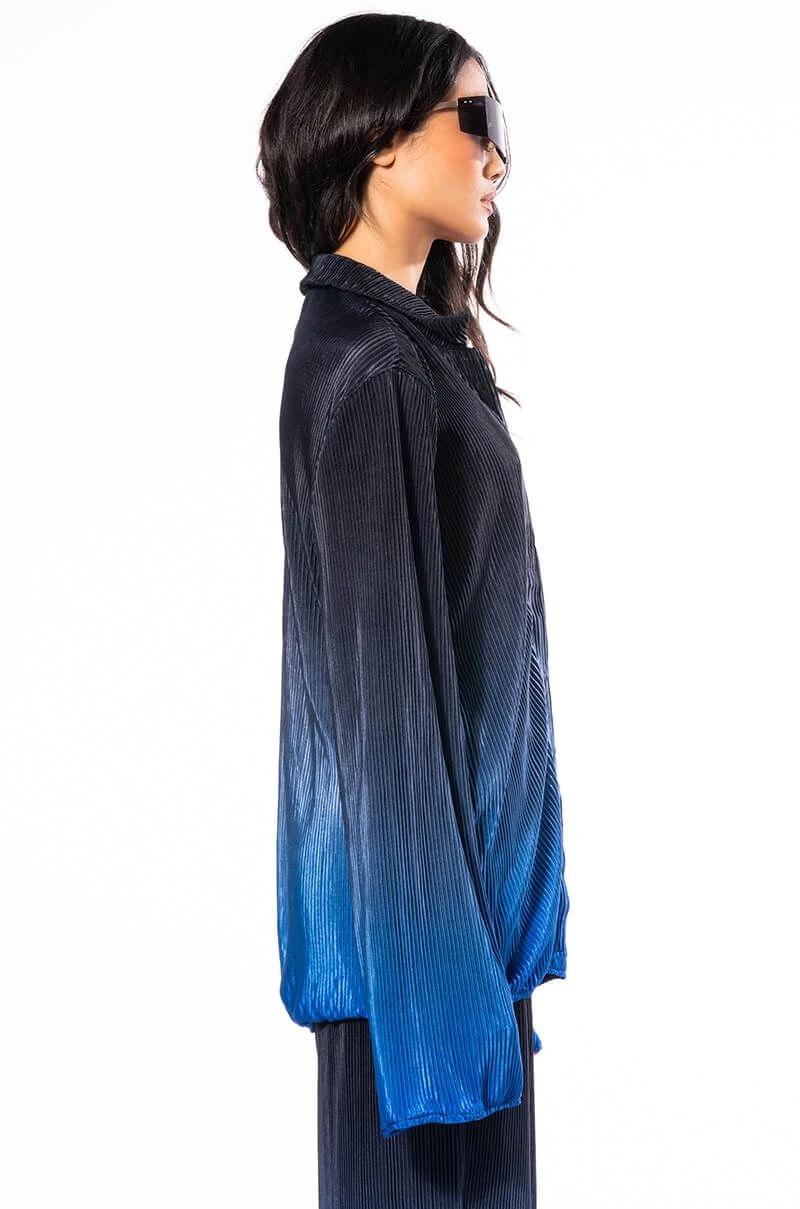 MIDNIGHT STUNNER OMBRE PLISSE BUTTON DOWN 7 MIDNIGHT STUNNER OMBRE PLISSE BUTTON DOWN - Image 5