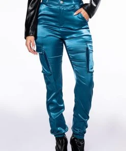 MISSION IMPOSSIBLE SATIN CARGO JOGGER PANTS