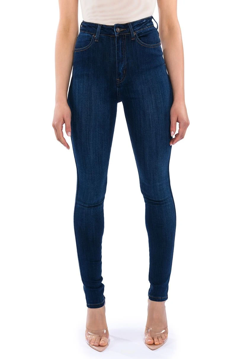 MODEL CALL HIGH RISE STRETCHY SKINNY JEANS
