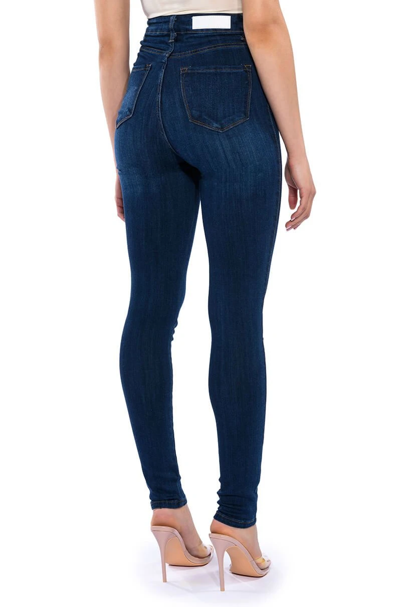 MODEL CALL HIGH RISE STRETCHY SKINNY JEANS - Image 2