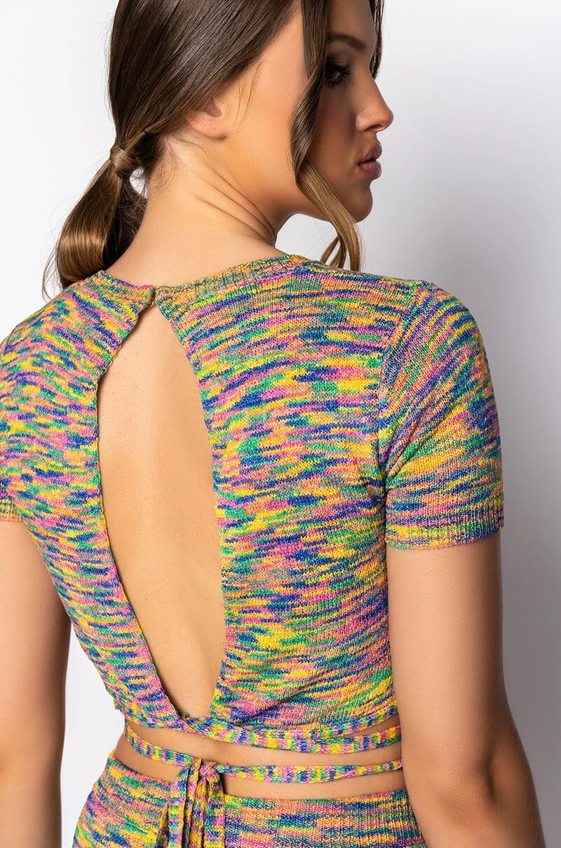 MONROE KEYHOLE BACK LIGHTWEIGHT WRAP KNIT TOP - Image 7