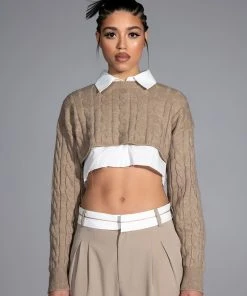 MOST LIKELY TO SUCCEED LAYERED CROP SWEATER