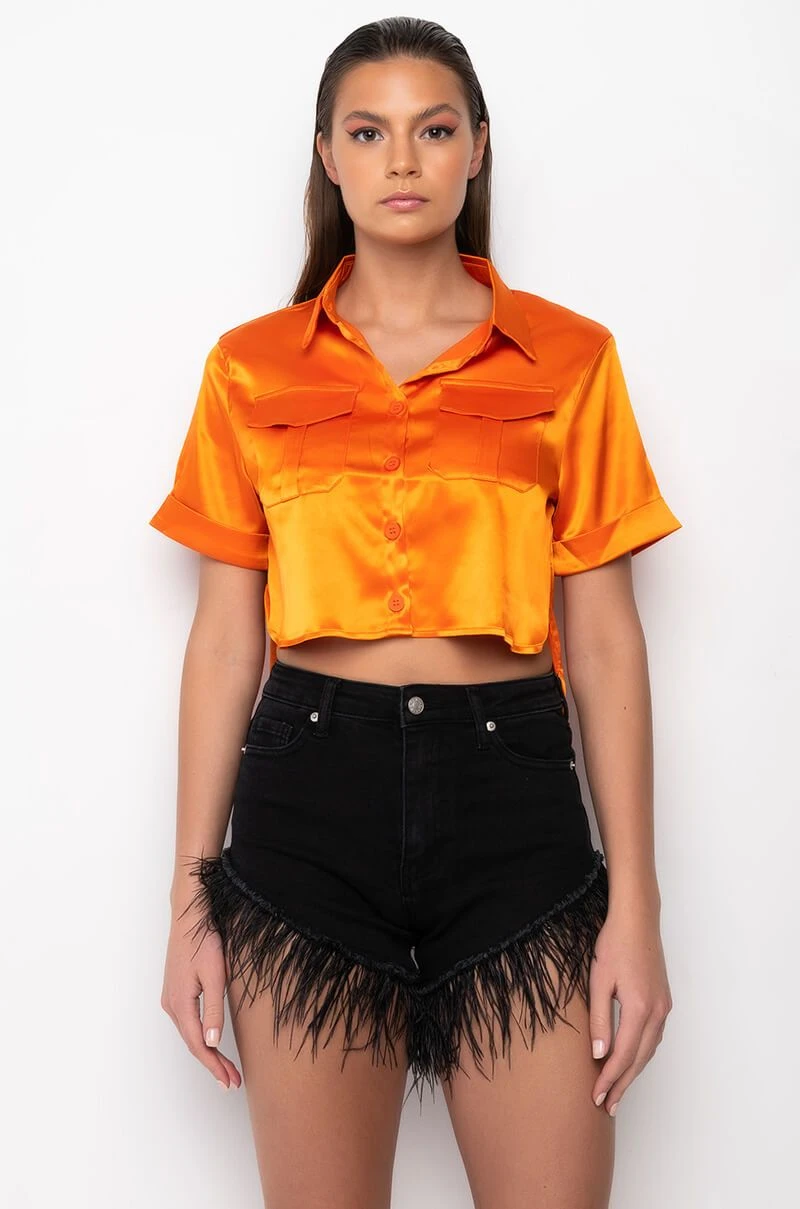 MY LEVEL STRETCH POPLIN BUTTON DOWN TOP - Image 3