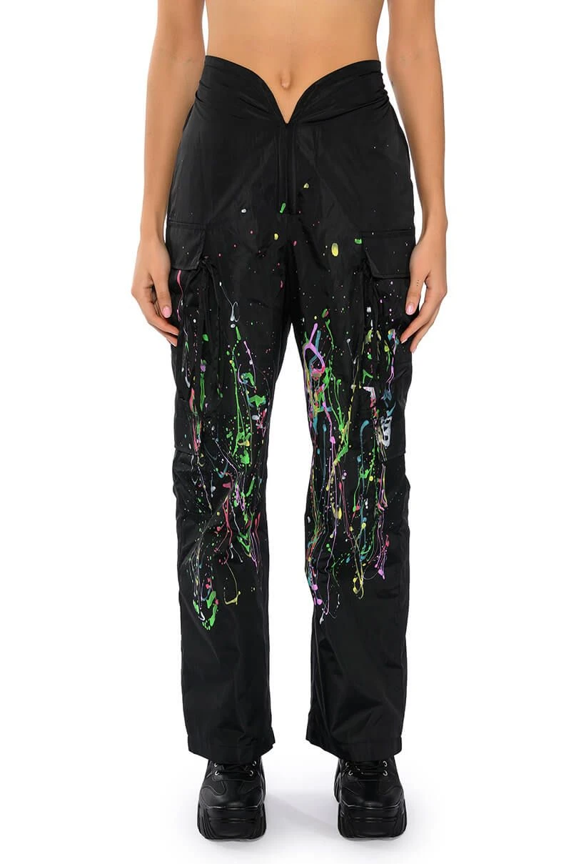 MY TIME PAINTED WIDE LEG PANTS