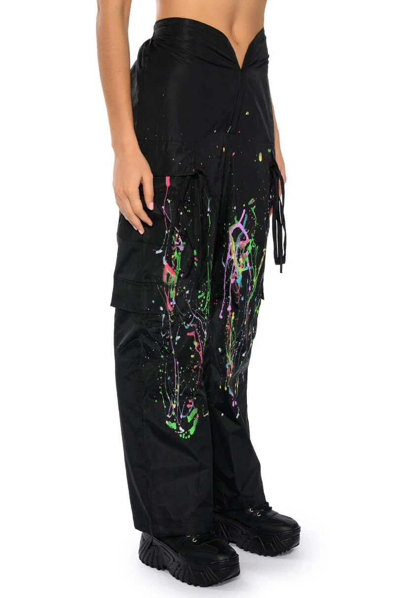 MY TIME PAINTED WIDE LEG PANTS - Image 3