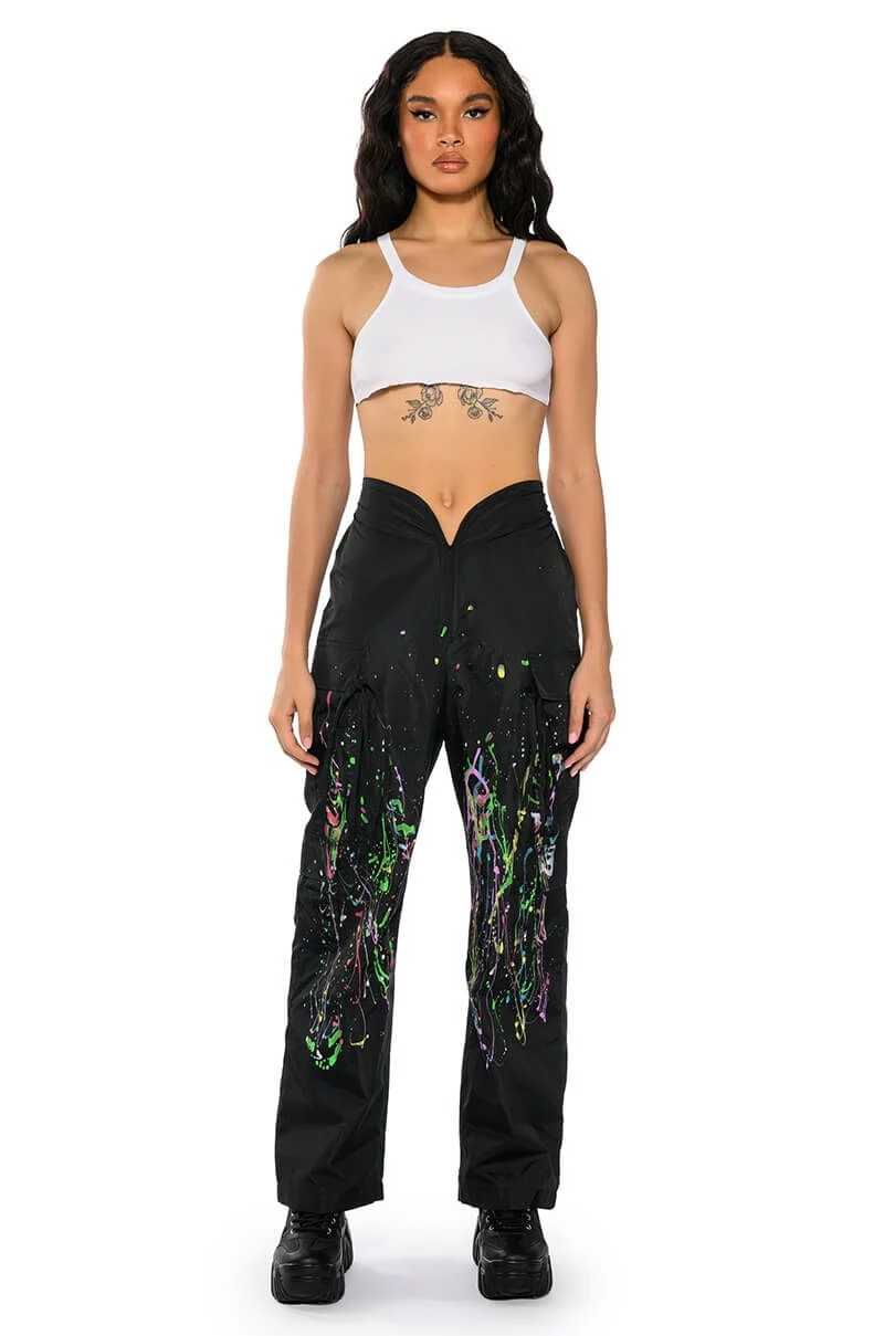 MY TIME PAINTED WIDE LEG PANTS - Image 4