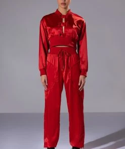 NEVER BORING SATIN SNAP FRONT PULLOVER 9 NEVER BORING SATIN SNAP FRONT PULLOVER -AKIRA pant-shop never boring satin snap front pullover rust 2 2