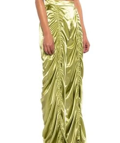 Alternative view of NEVER REGULAR CINCHED SATIN HIGH RISE PANTS