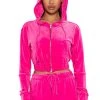 NEW RULES VELVET ZIP UP SWEATSHIRT 1 NEW RULES VELVET ZIP UP SWEATSHIRT -AKIRA pant-shop new rules velvet zip up sweatshirt pink 1 1