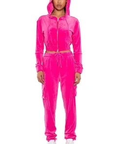 NEW RULES VELVET ZIP UP SWEATSHIRT 18 NEW RULES VELVET ZIP UP SWEATSHIRT -AKIRA pant-shop new rules velvet zip up sweatshirt pink 6 6