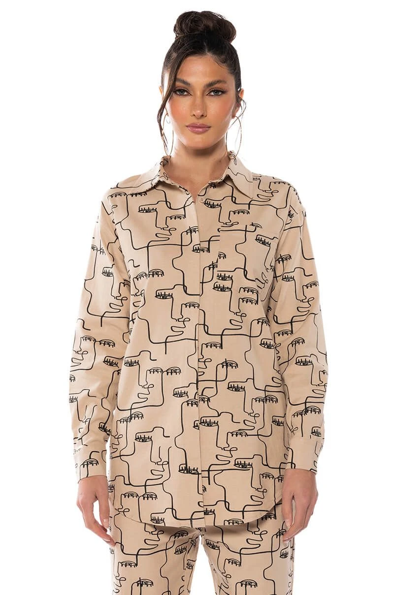 NEW SOCIETY PRINTED BUTTON DOWN TOP 3 NEW SOCIETY PRINTED BUTTON DOWN TOP