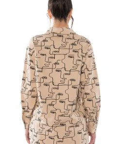 NEW SOCIETY PRINTED BUTTON DOWN TOP 14 NEW SOCIETY PRINTED BUTTON DOWN TOP -AKIRA pant-shop new society printed button down top multi 6 6 c1